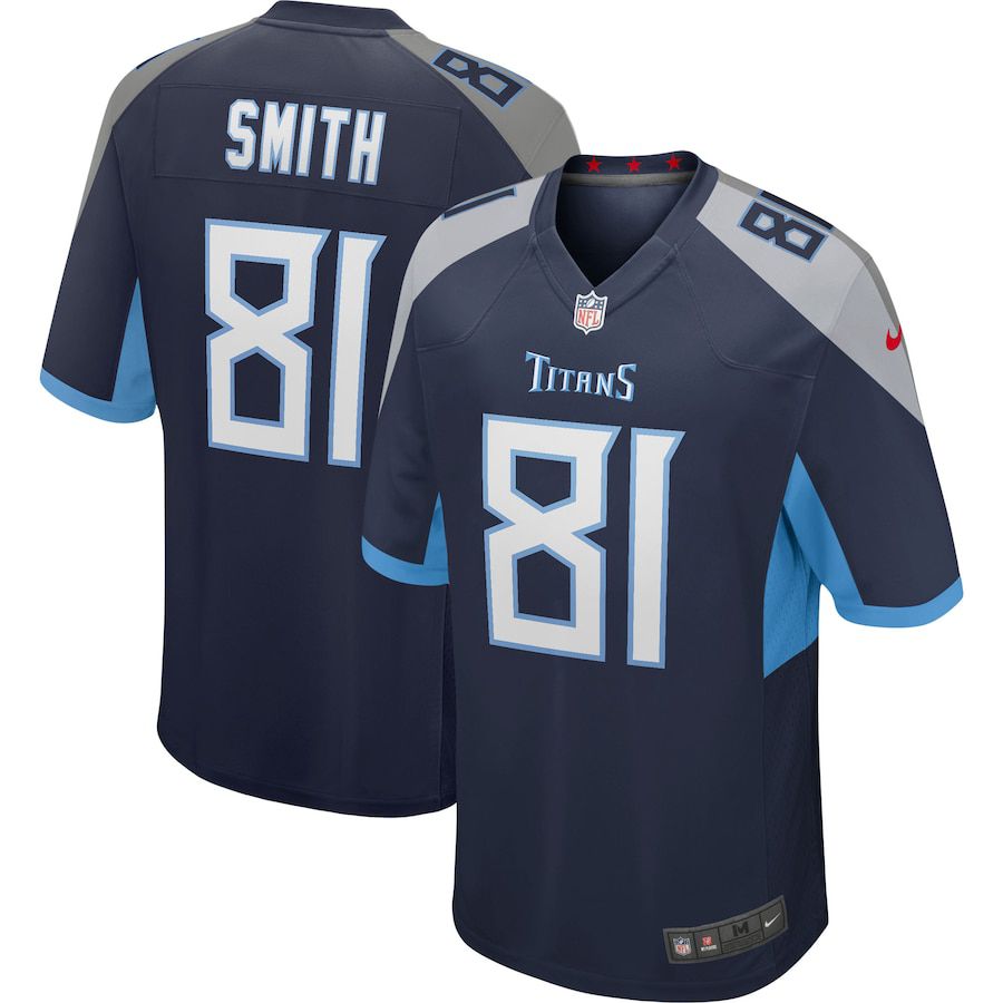 Men Tennessee Titans #81 Jonnu Smith Nike Navy Game Player NFL Jersey->tennessee titans->NFL Jersey